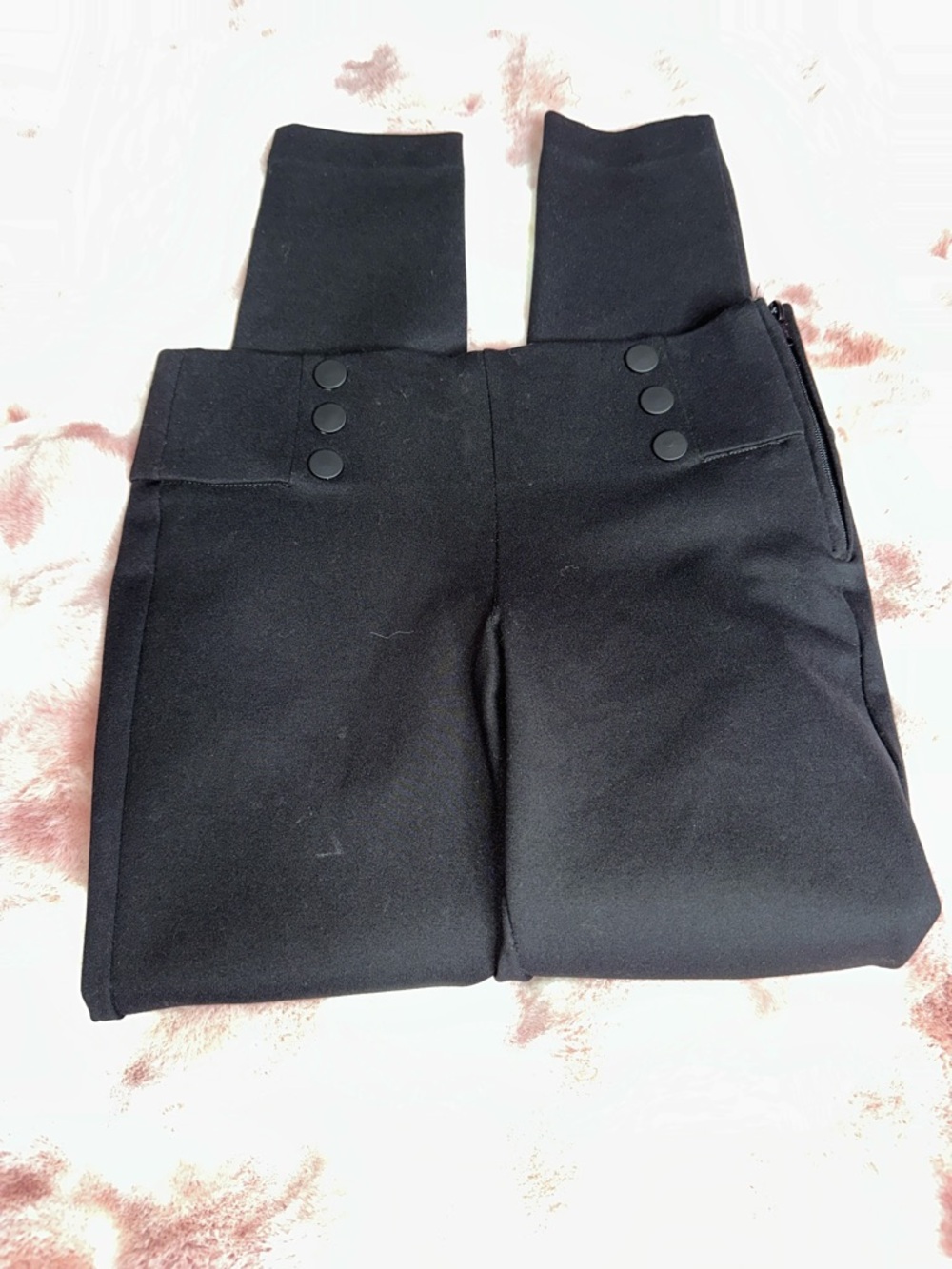Zara Black Slim Trousers with Branded Waist Label